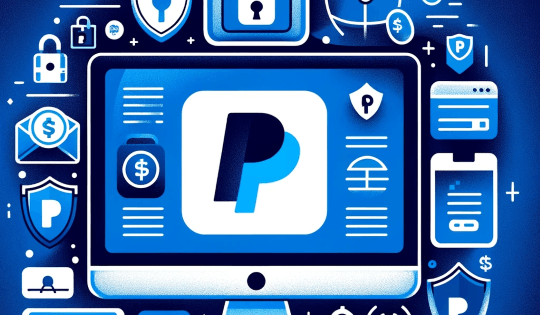 Computerbildschirm mit PayPal Logo in PayPal Online Casinos mit 5 Euro Einzahlung. 