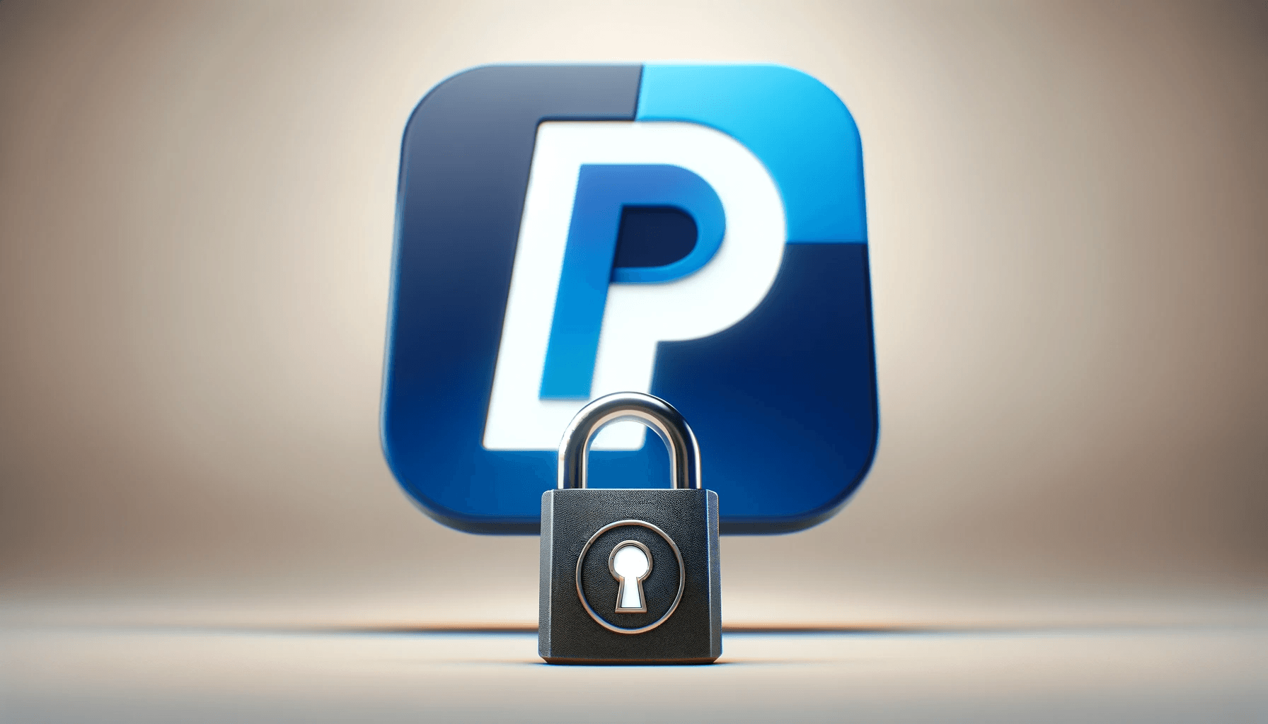 Schlosssymbol mit PayPal Logo, das die Zwei Faktor Authentifizierung repräsentieren soll.