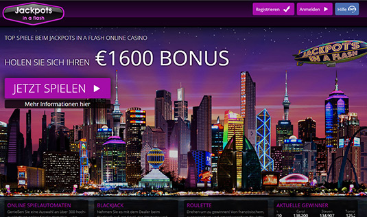 Jackpots in a Flash  Casino Anmeldung