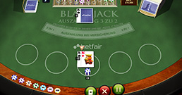 So sieht das klassische Online BlackJack aus