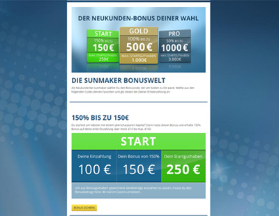 Sunmaker Casino Bonus Angebote